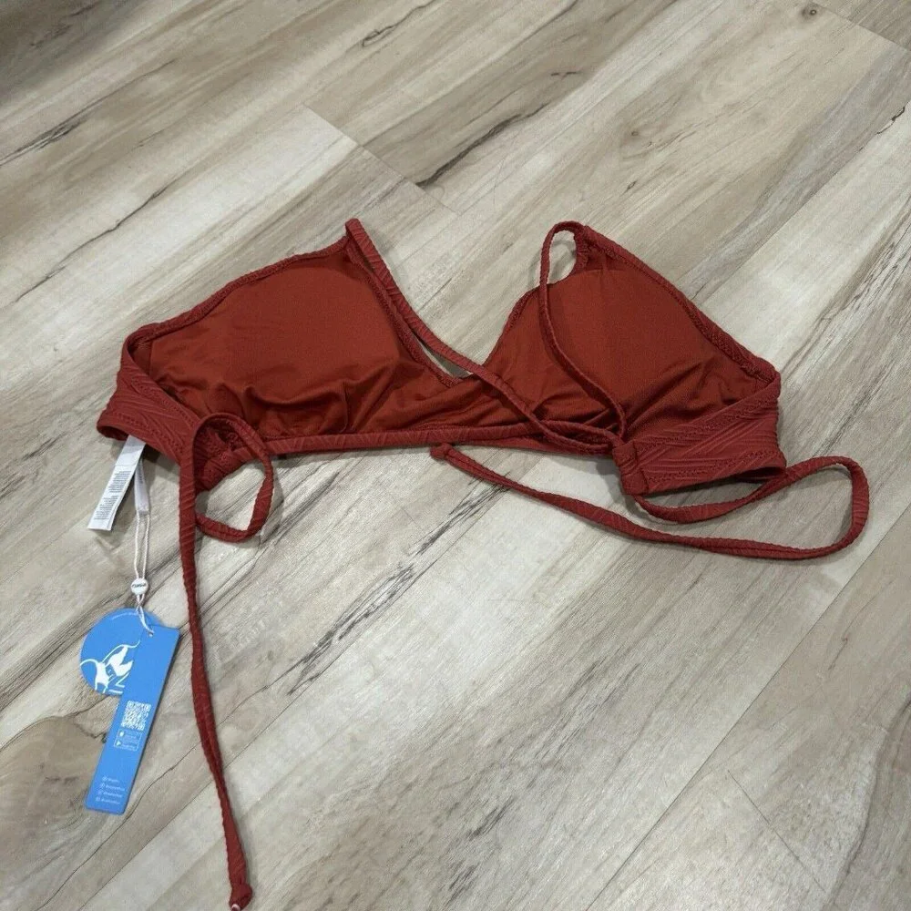 Women’s CUPSHE Criss Cross Self Tie Spaghetti Bikini Top Size Large‎ L Orange